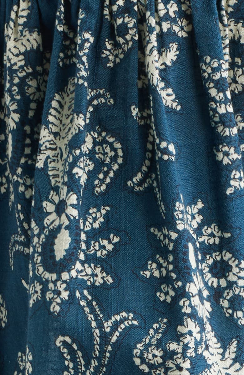 THE GREAT. Verse Peplum Cotton Top, Alternate, color, Indigo Bandana