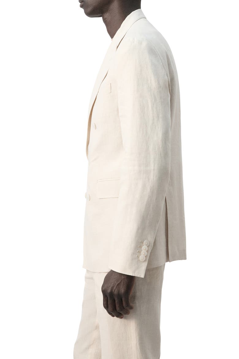 Amalfi Slim Fit Tan Linen Double Breasted Suit Jacket, Alternate, color, ECRU
