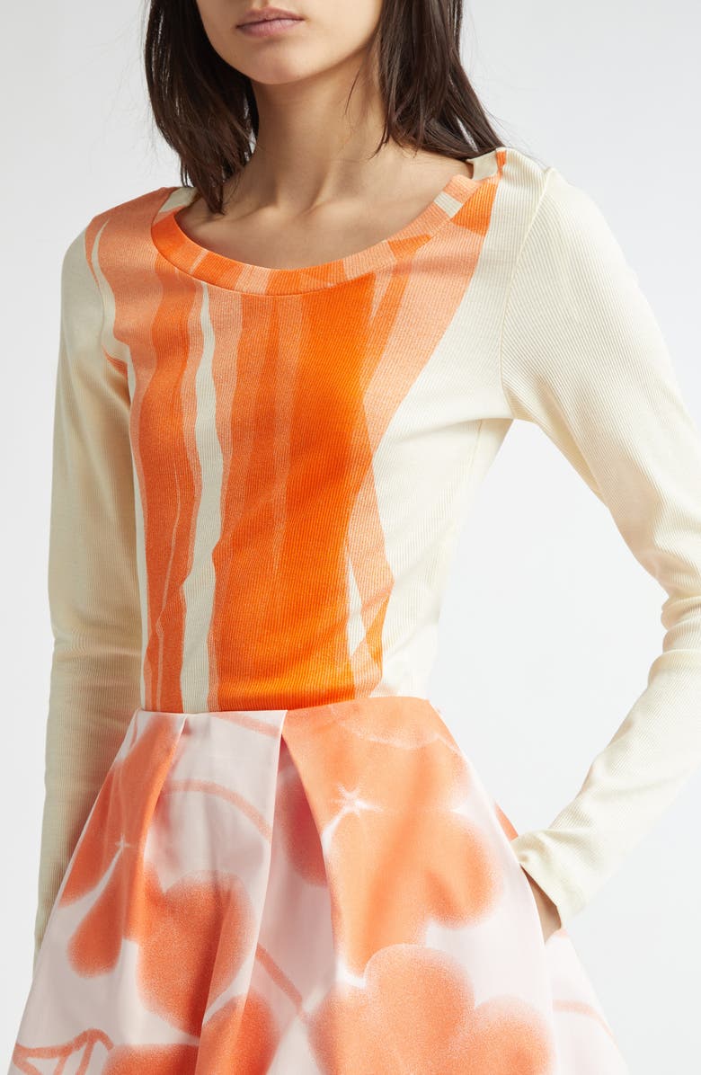 Marimekko Kuulto Vire Long Sleeve Knit Top, Alternate, color, Light Yellow Orange