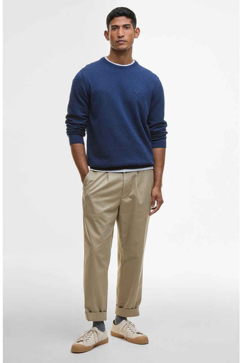 Solid Cotton Crewneck Sweater, Alternate, color, INKY MARL