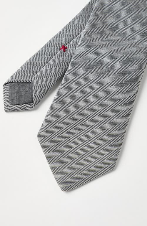 Brunello Cucinelli Herringbone Necktie In Gray