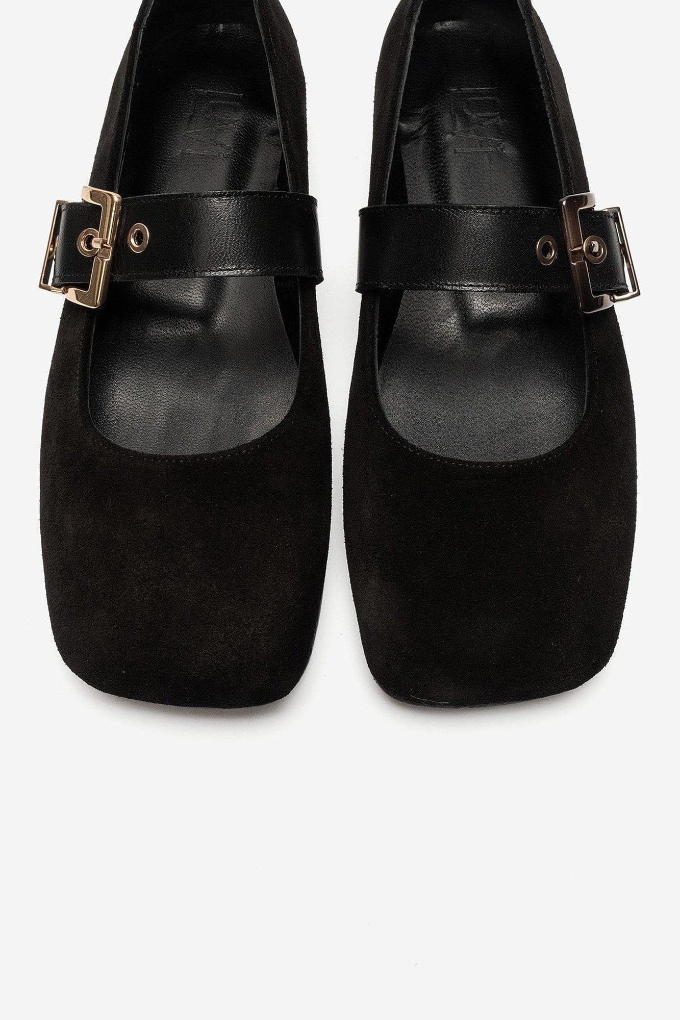 Jonas Leather Ballet Flat, Alternate, color, Black Suede