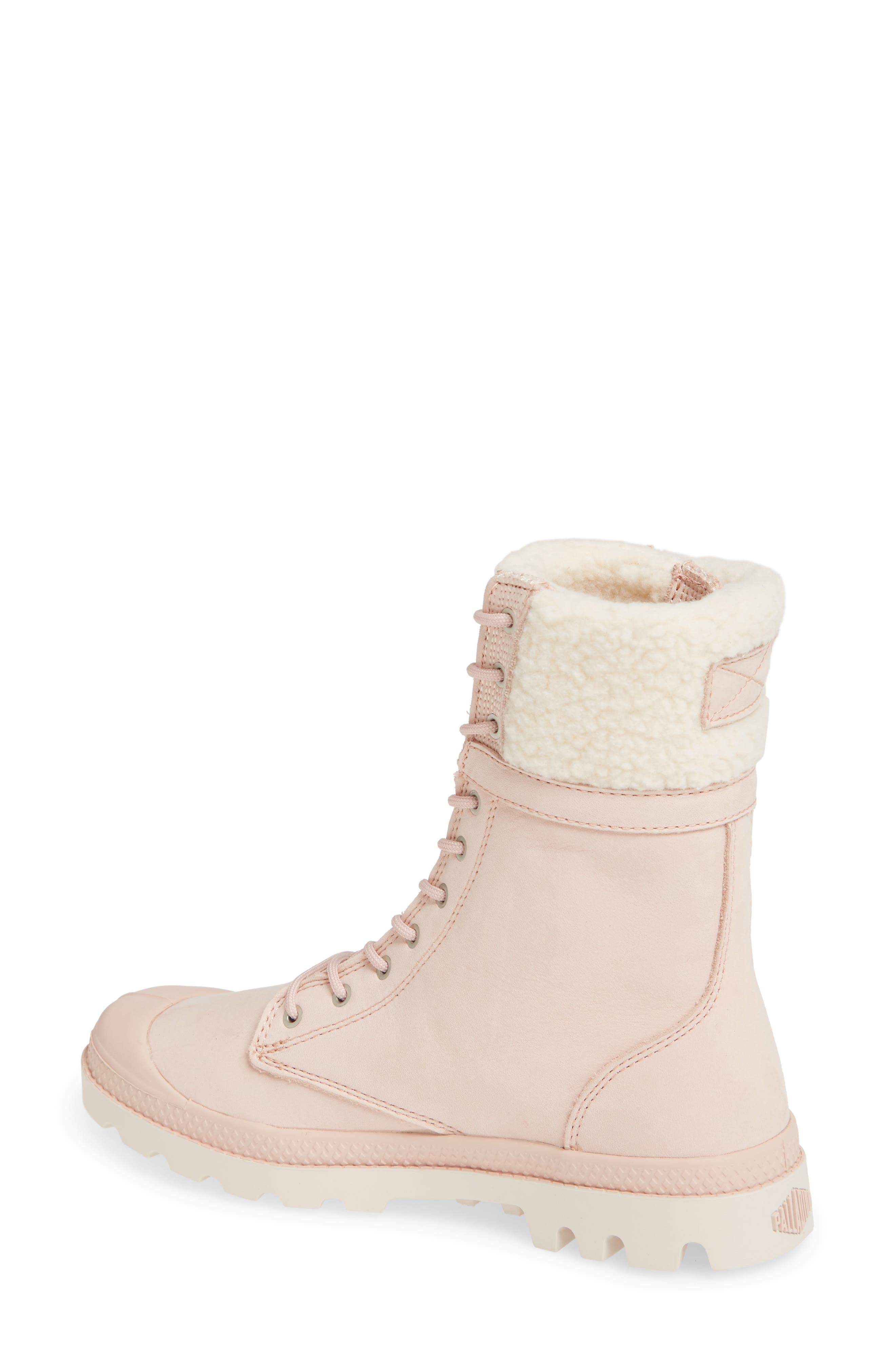 Baggy Pilot Faux Shearling Lined Boot, Alternate, color, ROSE DUST LEATHER