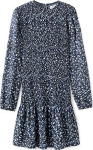 MANGO TEEN Smocked Long Sleeve Dress