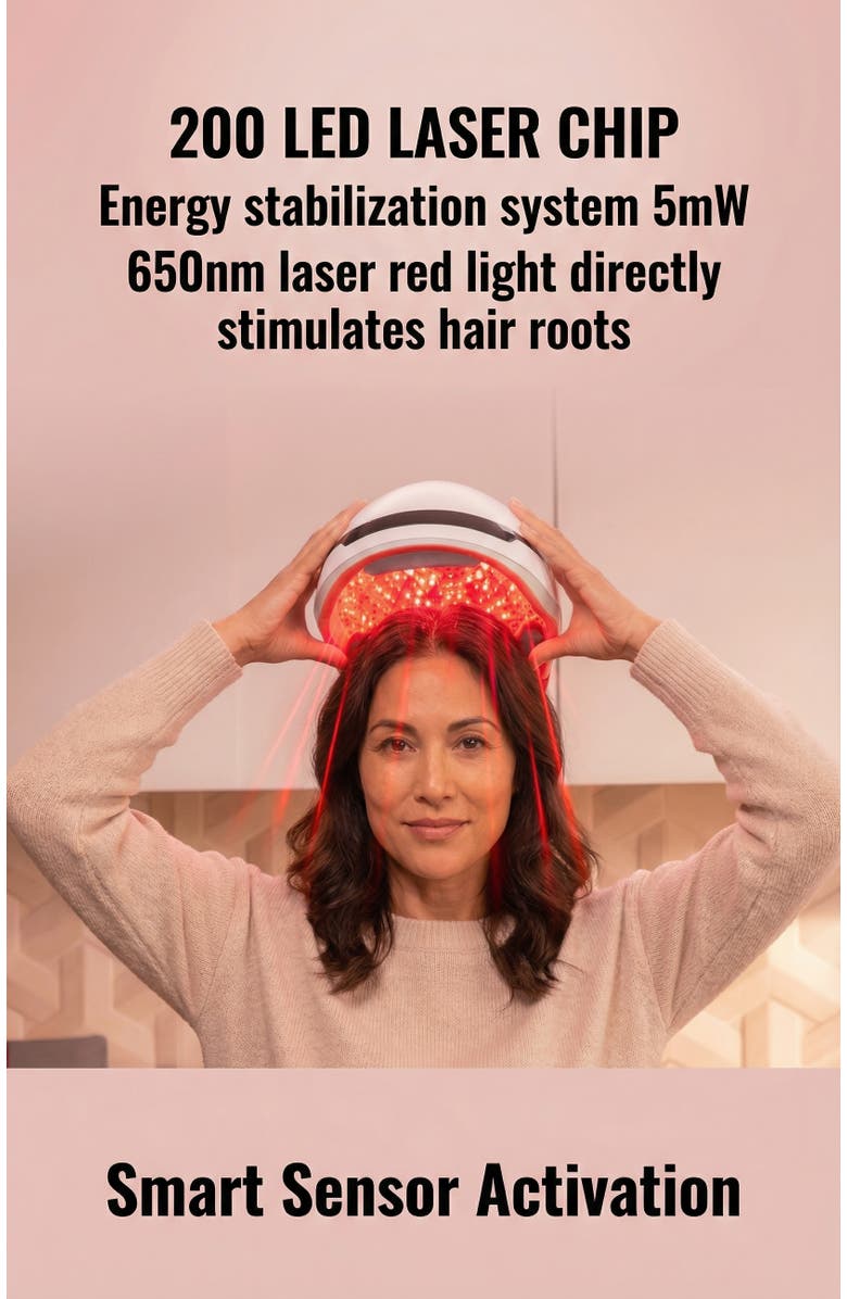 Lovery Laser Red Light Therapy Device for Hair Growth - 650nm Professional System, Alternate, color, White