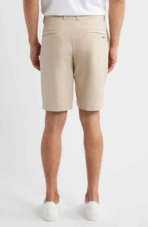 Hugo Boss Slim-fit Shorts In Water-repellent Easy-iron Fabric In Medium Beige