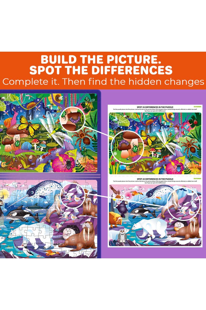 100 PCS Magnetic Kids Jigsaw Puzzle Book, Alternate, color, Bugs