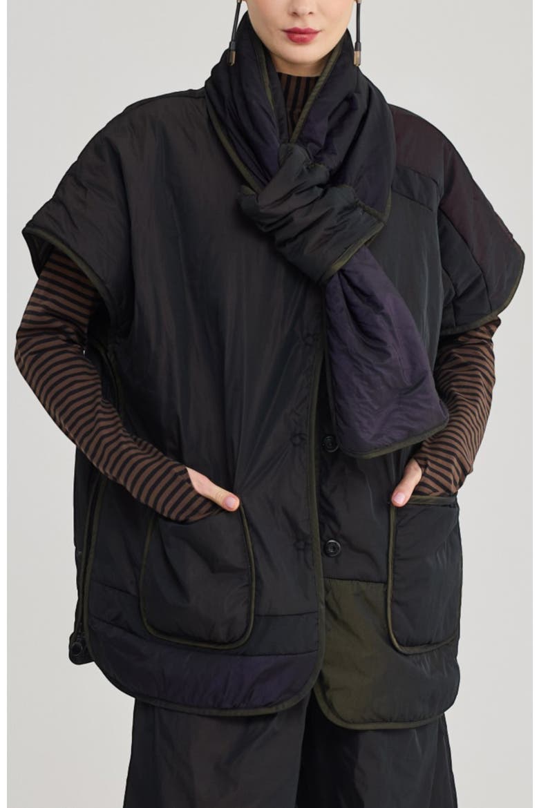Ardena Quilted Puffer Vest, Alternate, color, Brown