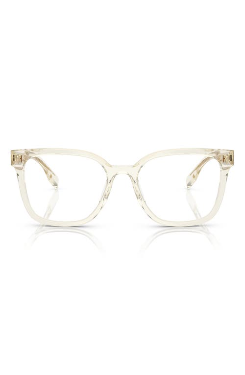 Tory Burch 53mm Square Optical Glasses In Transparent Pinot