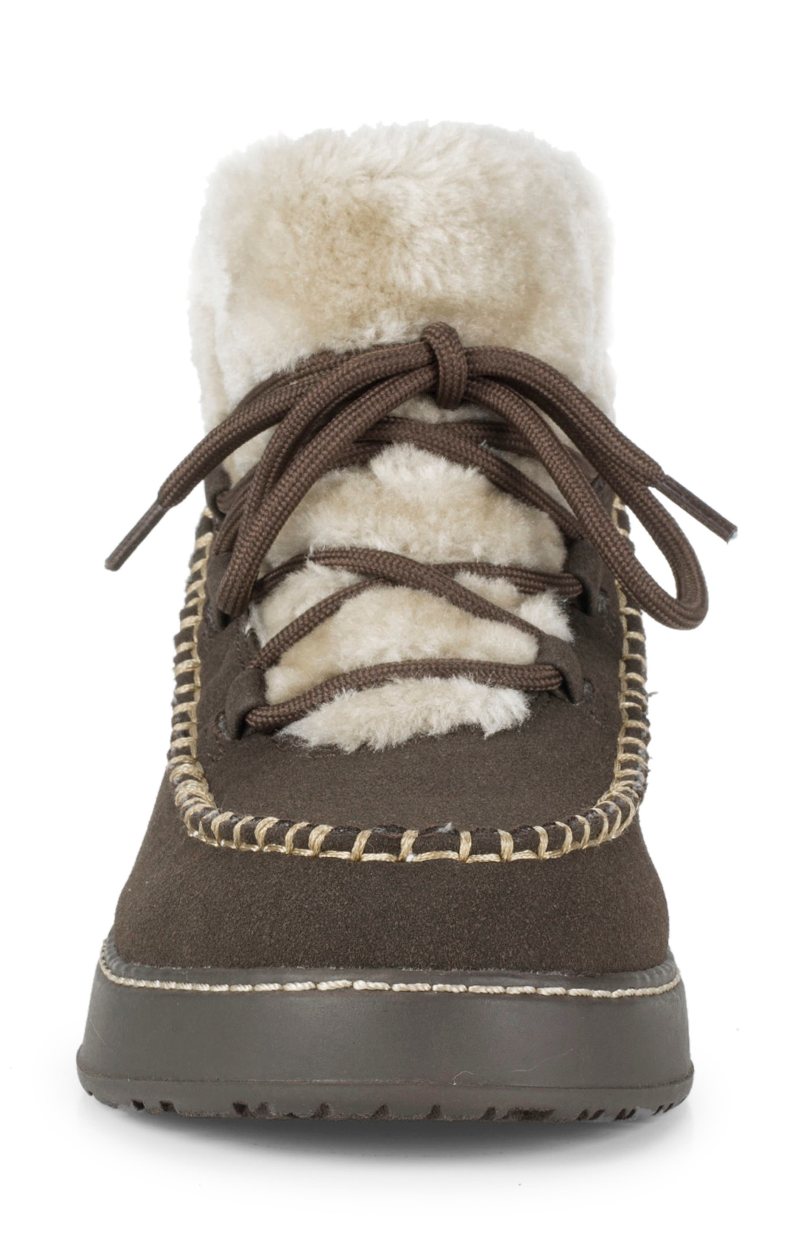 Faelyn Moc Toe Faux Fur Lined Boot, Alternate, color, DARK BROWN