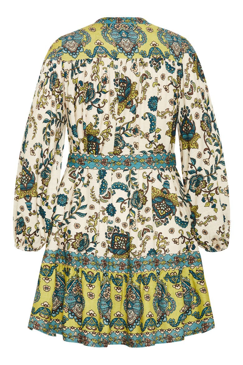 Sable Print Long Sleeve Minidress, Alternate, color, IVORY PRINT