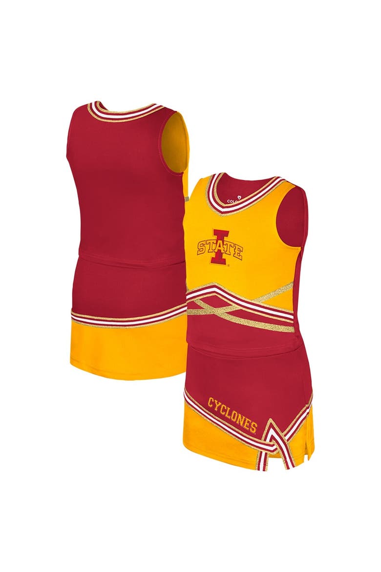Girls Youth Colosseum Cardinal Iowa State Cyclones Lollipop Park Cheer Two-Piece Set, Main, color, Cardinal