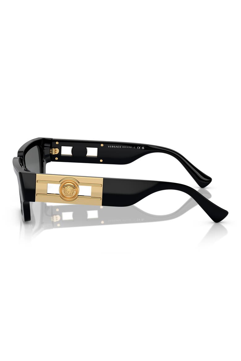 54mm Irregular Sunglasses, Alternate, color, BLACK