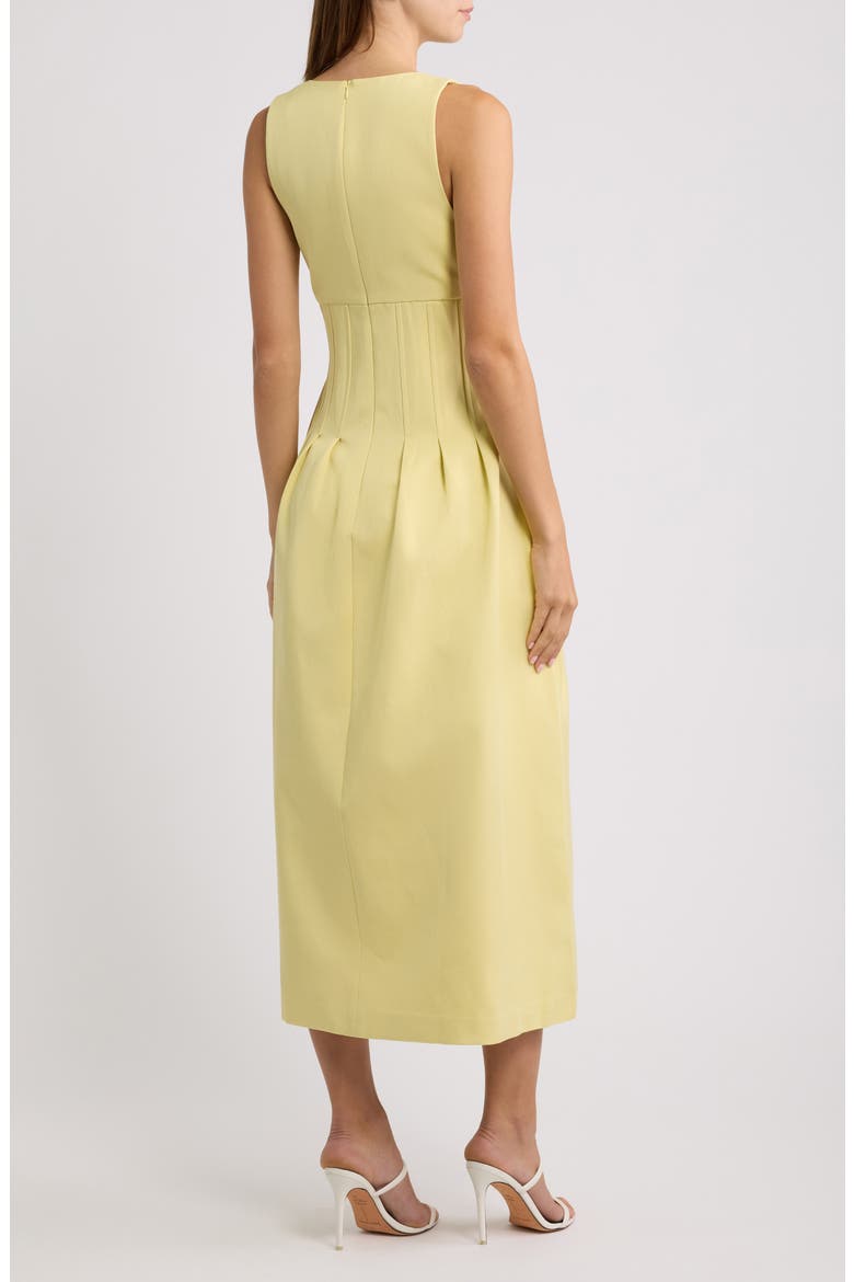 Cinched Midi Dress, Alternate, color, LEMON