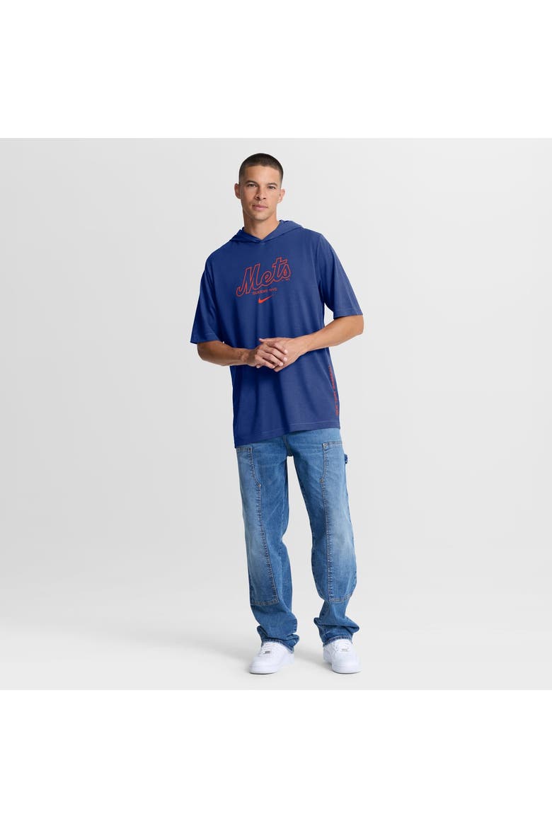 Men's Nike Royal New York Mets Arched Wordmark Tri-Blend Hooded T-Shirt, Alternate, color, Royal