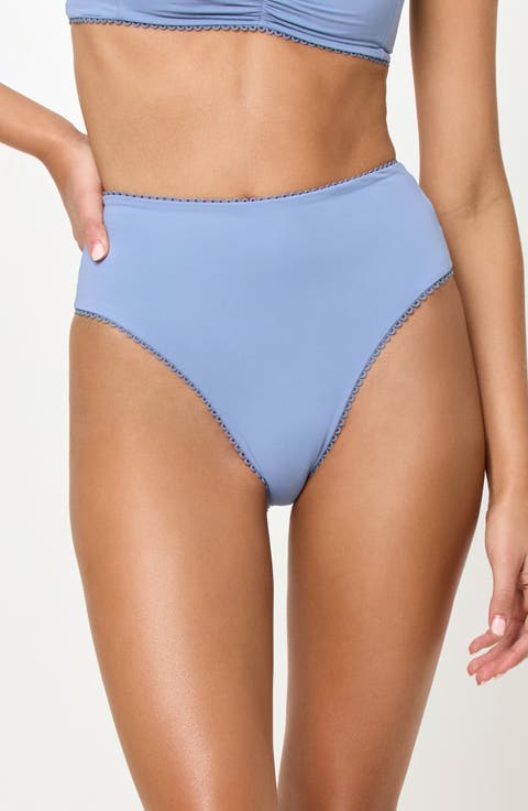 Soleil High Waist Rib Bikini Bottoms