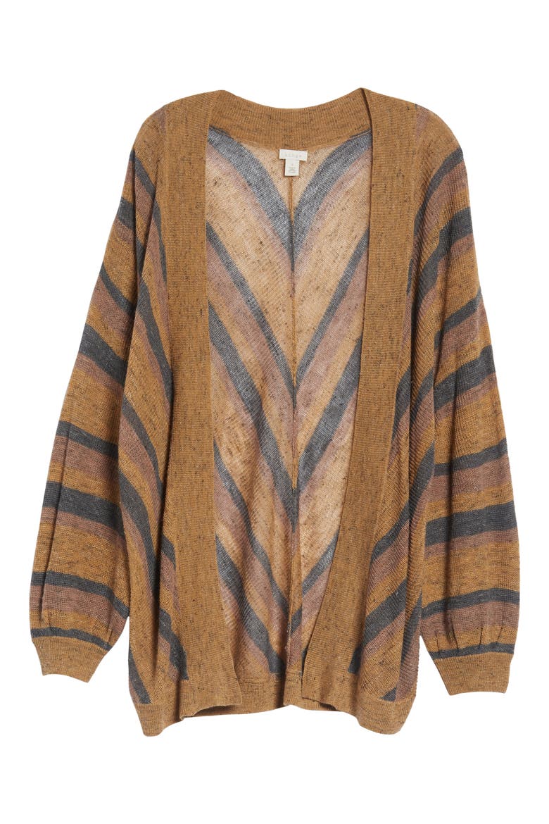 Dolman Sleeve Cardigan, Alternate, color, BROWN- GREY COMBO