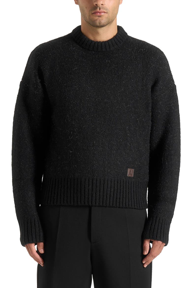 Kamil Art Slogan Brushed Knit Jumper, Alternate, color, Black
