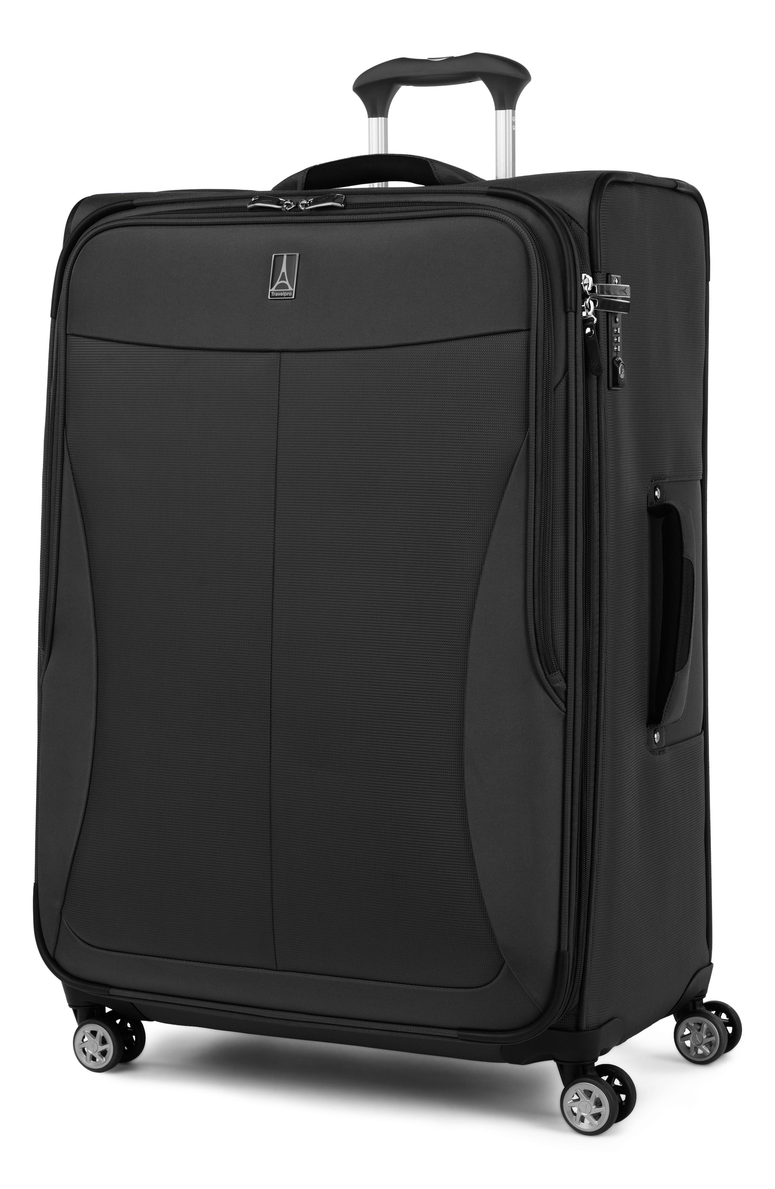 TRAVELPRO WAB6 Large Checked Expandable Softside Spinner Luggage, Alternate, color, Black