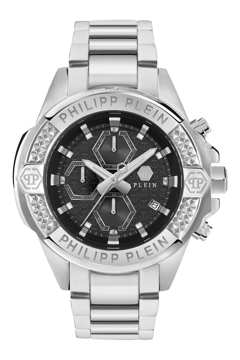 The $kull Chronograph Bracelet Watch, 44mm, Main, color, STAINLESS STEEL
