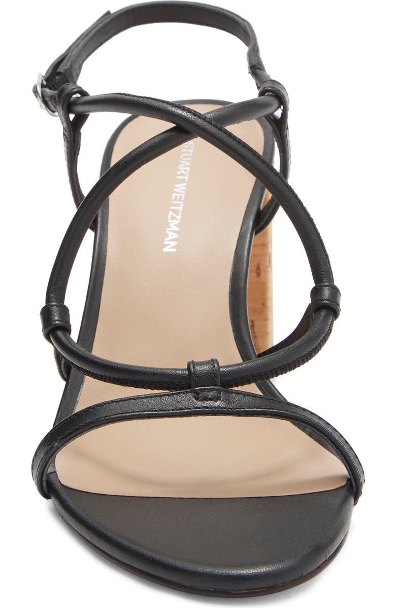 Stuart Weitzman Nilla 75 Block Sandal, Alternate, color, Black