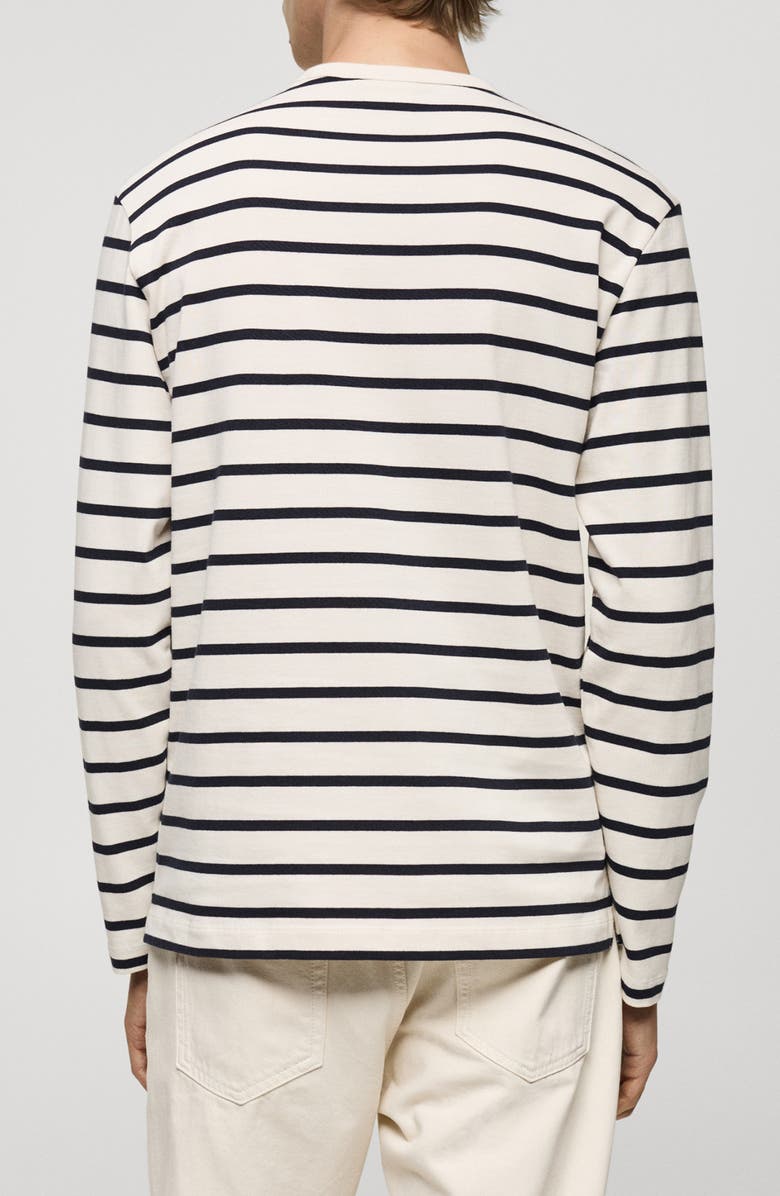 MANGO Stripe Long Sleeve Cotton T-Shirt, Alternate, color, 