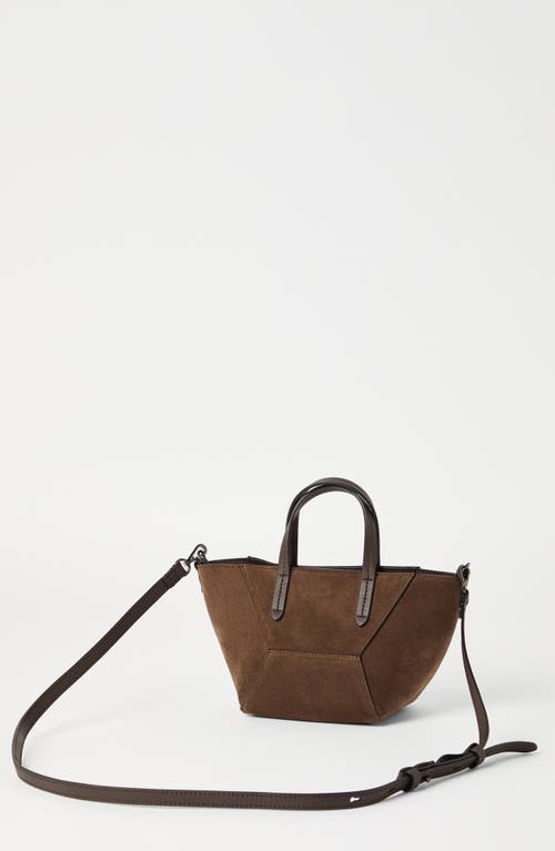 Brunello Cucinelli Suede Mini Bc Duo Bag In Brown