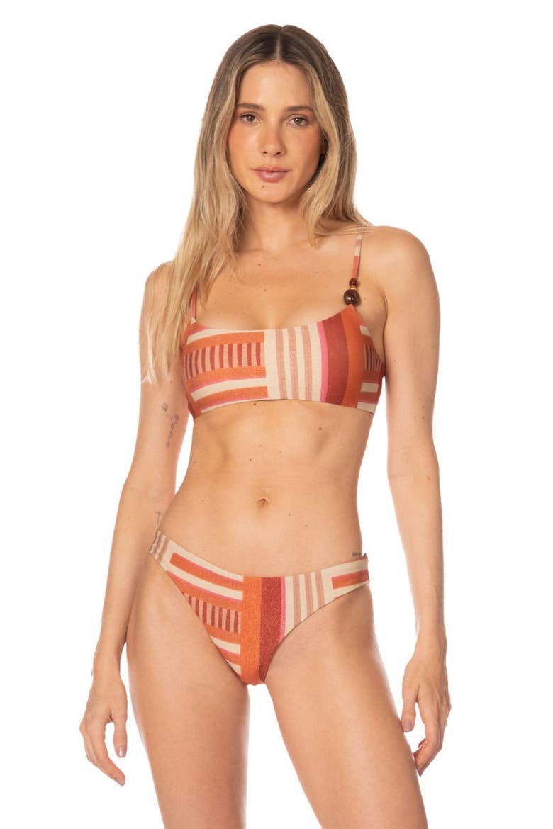 Sunset Bazaar Stripes Aldara Bralette Top, Alternate, color, Sunset Stripes