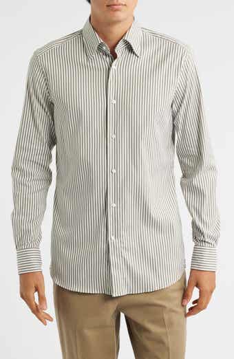 BOSS Hays Slim Fit Stripe Stretch Cotton Dress Shirt