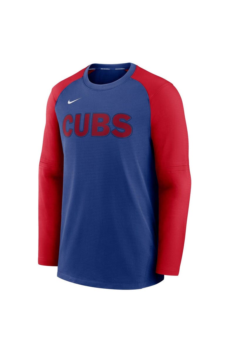 Nike Men's Nike Royal/Red Chicago Cubs Authentic Collection Pregame Performance Raglan Pullover Sweatshirt, Alternate, color, 