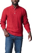 Hope & Henry Organic Mock Neck Cable Sweater