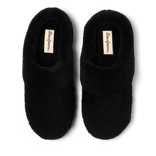 Dearfoams Libby Quilted Terry Clog Slipper In Black