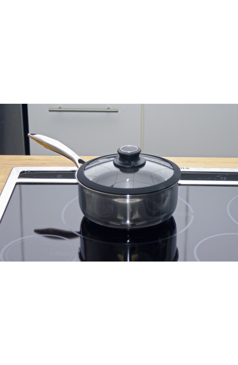 FRIELING Black Cube Hybrid Quick Release 2.5 Quart Saucepan, 8-Inch, Alternate, color, Silver