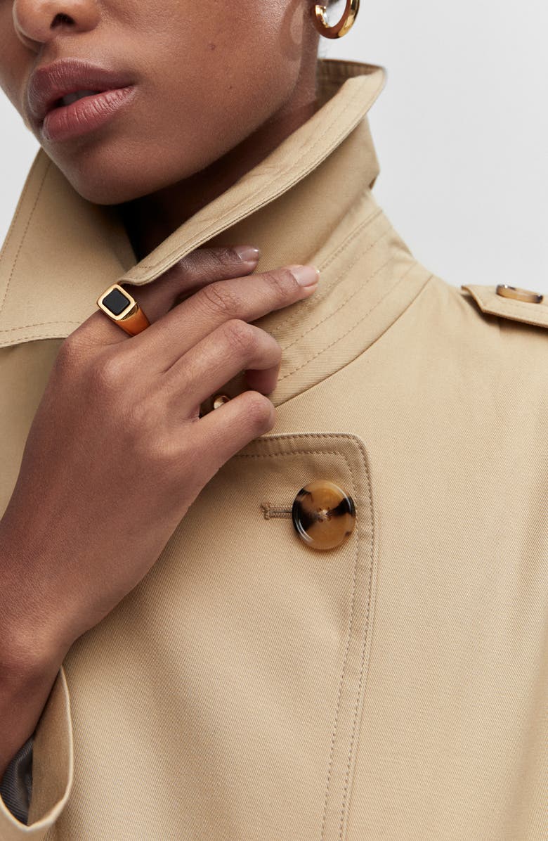 MANGO Classic Double Breasted Water Repellent Cotton Trench Coat, Alternate, color, 