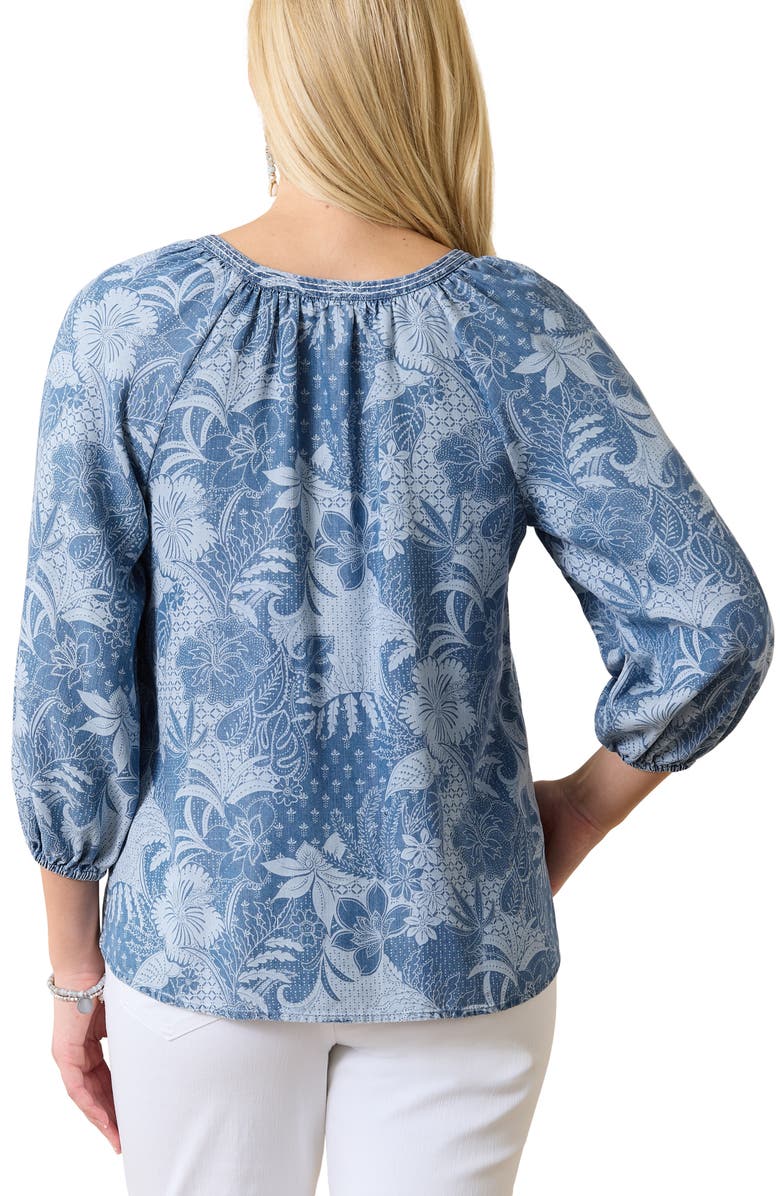 Tommy Bahama Secret Inlet Floral Top, Alternate, color, Med Marina Wash