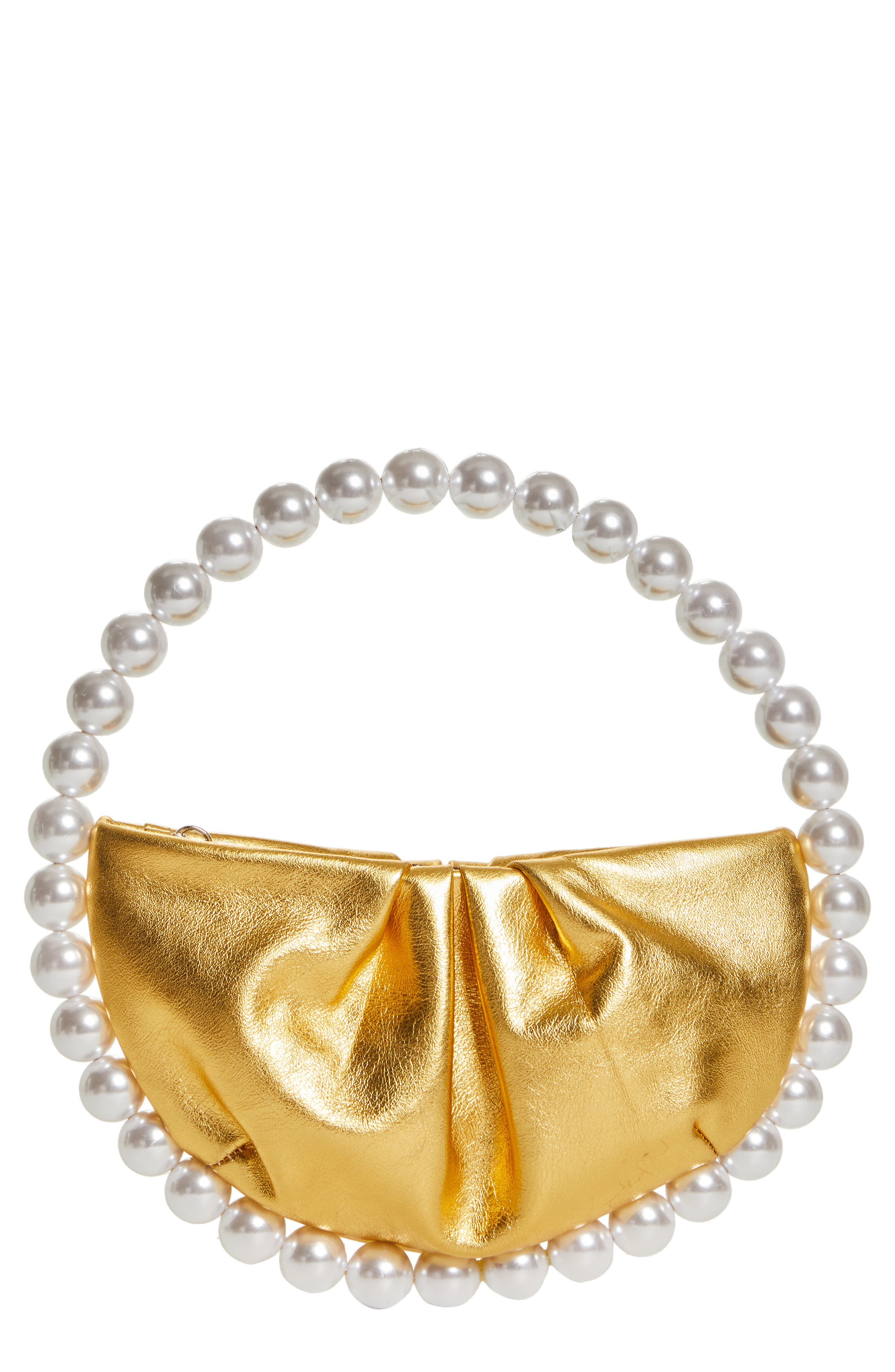 L’alingi L'alingi Eternity Imitation Pearl Top Handle Bag, Main, color, 