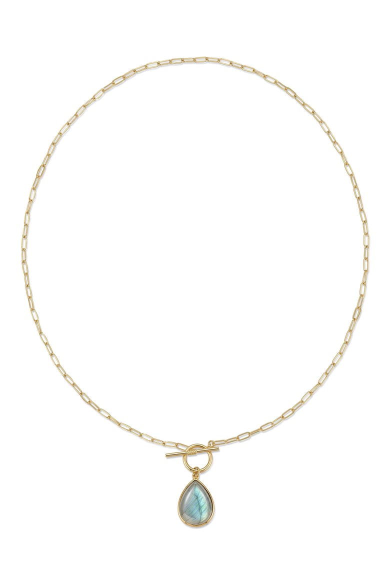 Labradorite Toggle Necklace, Alternate, color, GREEN/ GOLD