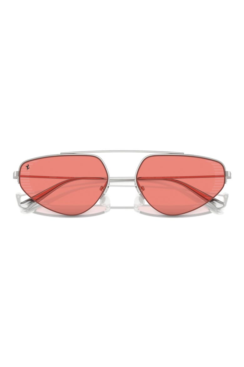 58mm Irregular Sunglasses, Alternate, color, SILVER / RED