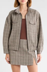 WAYF Copper Mixed Print Bomber Jacket