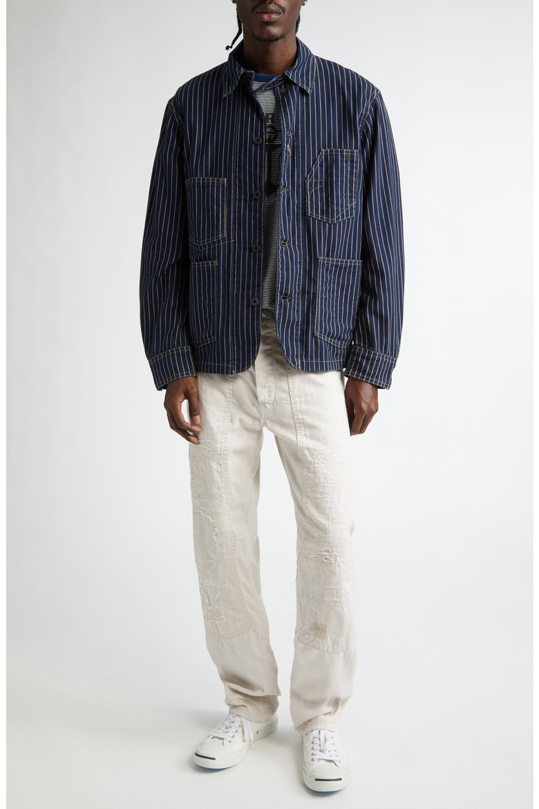 Johnston Stripe Cotton Twill Engineer Coat (Men) | Nordstrom