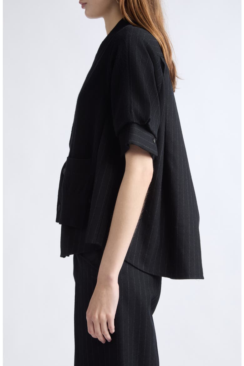 Hybrid Wool Cardigan Top (Nordstrom Exclusive), Alternate, color, BLACK