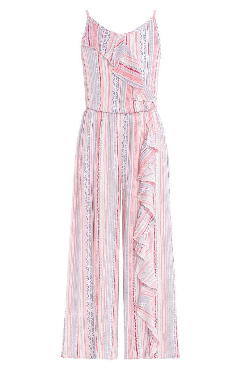 Truly Me Ruffle Detail Jumpsuit, Main, color,