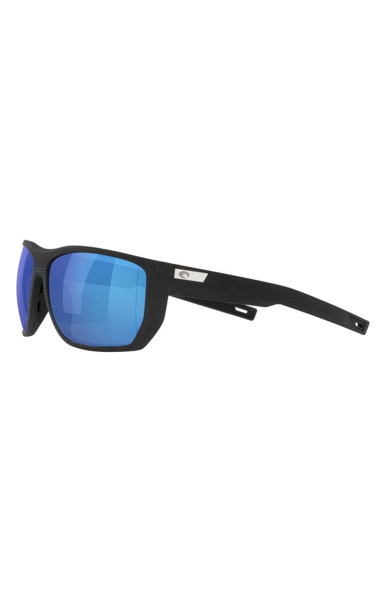 Costa Del Mar Santiago 63mm Oversize Polarized Rectangular Sunglasses, Alternate, color, Black