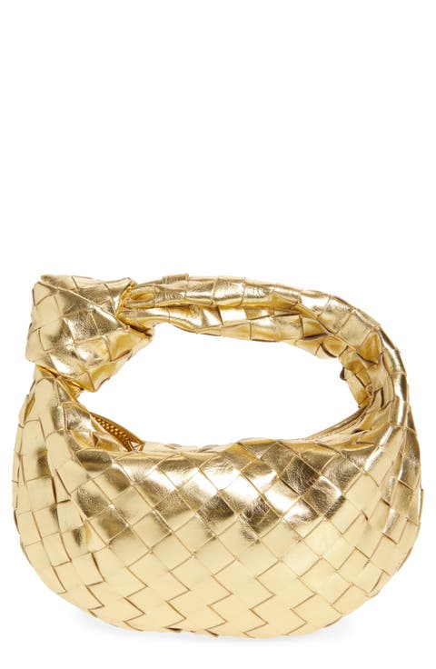 Mini Jodie Intrecciato Metallic Leather Top Handle Bag