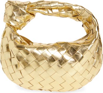 Bottega Veneta Mini Jodie Intrecciato Metallic Leather Top Handle