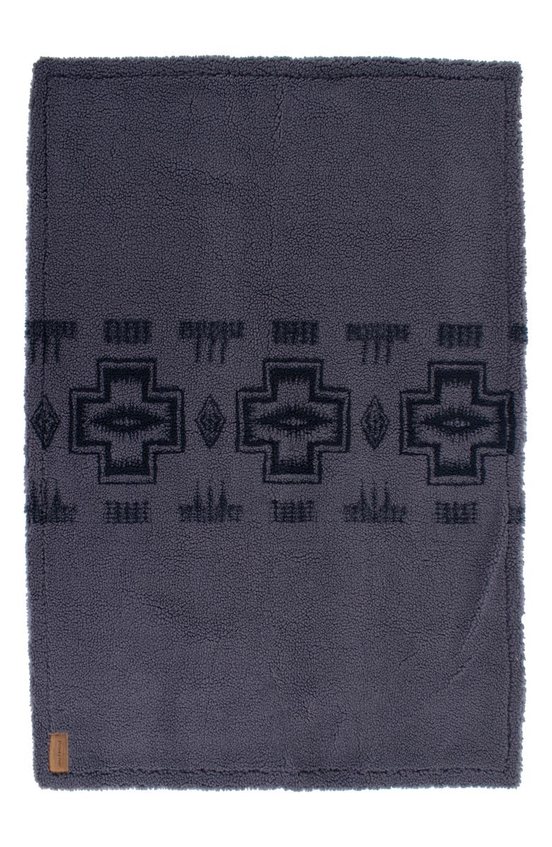 Pendleton High Pile Fleece Crate Blanket, Alternate, color, Harding Tonal Gray