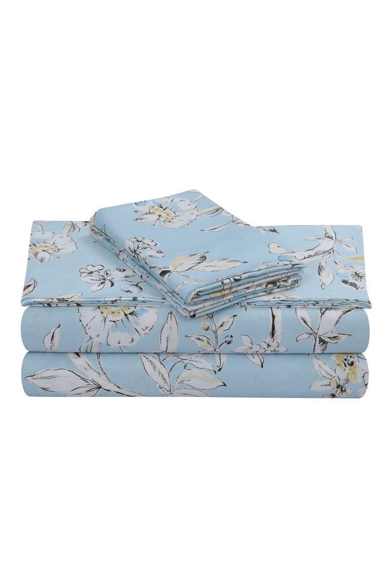 Colmar 300 Thread Count Cotton Sateen Sheet Set, Main, color, SKY BLUE