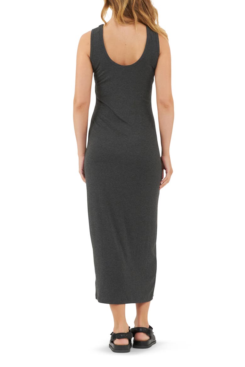 Rib Maxi Nursing Dress, Alternate, color, Charcoal Marle