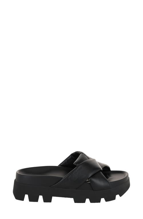 Ferragamo Braided Leather Air Lug Slides In Black