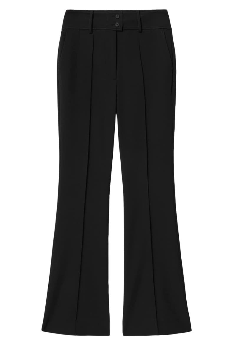 Astra Pleated Flare Leg Pants, Alternate, color, BLACK